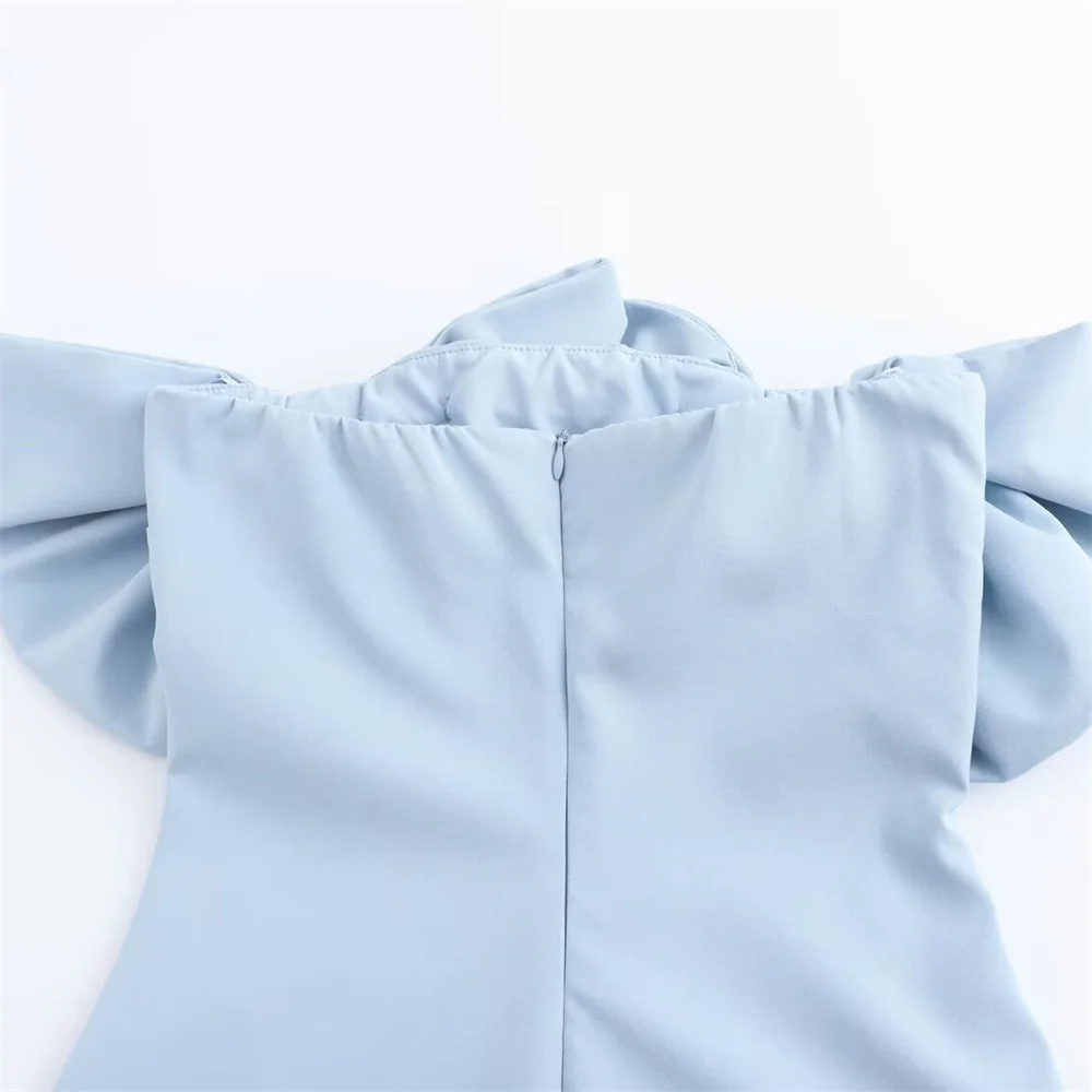 Robe mi-longue sans bretelles pour femmes, nouvelle mode d'automne, décoration avec nœud Sexy, couleur unie, amincissante