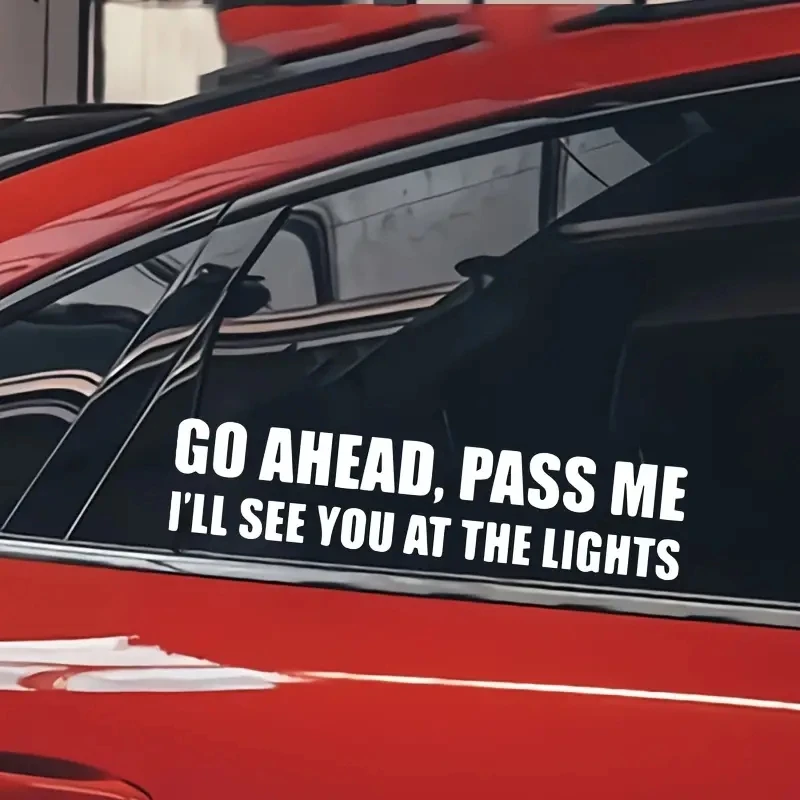 ملصق لاصق من الفينيل للسيارة ، ملصق مصد مضحك ، تفضل ، مرر لي