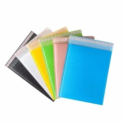 100Pcs Bubble Buffer Anti-fall Protection Waterproof Packaging Bag Courier Package Envelope Poly Mailer Blue Gift Bags