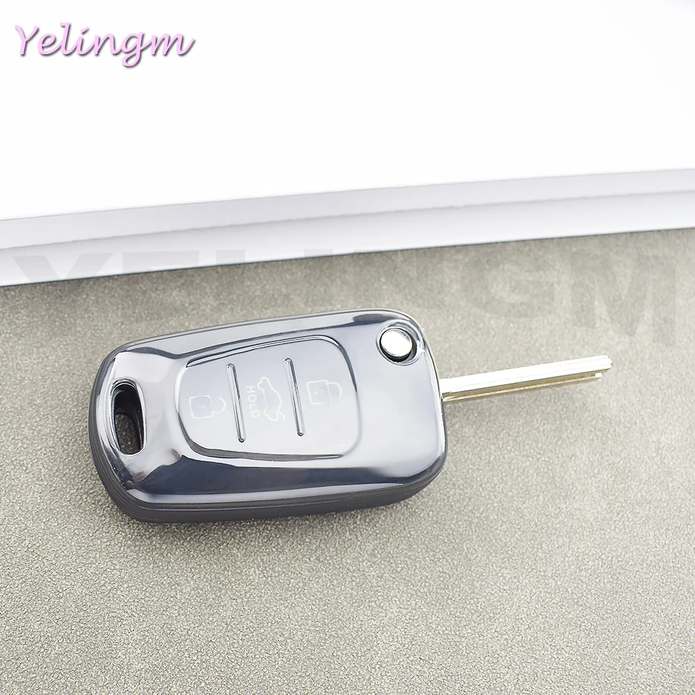 TPU Transparente Autoschlüssel-Schutzhülle für Hyundai I20 I30 Elantra Azera Veracruz Veloster Kia Rio K7 K5 Sportage Sorento