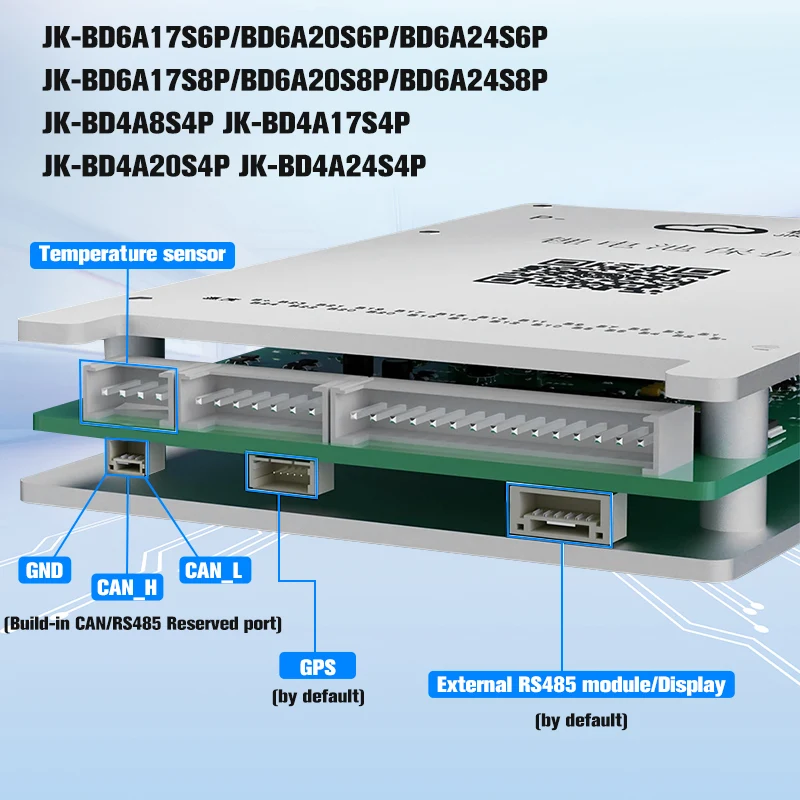 JK BMS BD6A17S6P 60A 100A 8S 17S 16S 24V 36V 48V 60V LCD Display Smart Bluetooth Active Balance For Li-Ion LTO Lifepo4 Battery