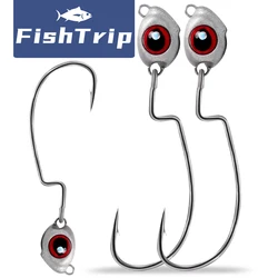 FishTrip 10Pcs Jig Head Fishing Hook 1.8g~14g Weedless Underspin Bass for Fishing Saltwater Freshwater