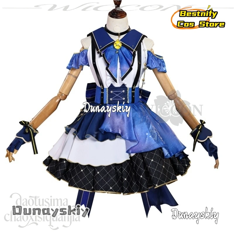 

Bestnify Cos@Anime Game Lovelive Cosplay Night Sky Neko Hoshizora Costume Kawaii Blue Star Cake Dress Idol Y2K Lolita Wigs