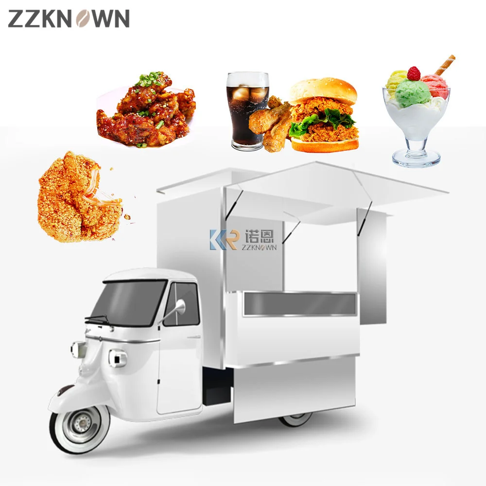 Europe Piaggio Ape 3 Wheeler Bakery Ice Cream Cart Coffee Trailer Vintage Drivable Electric Food Truck with Full Kitchen for Usa