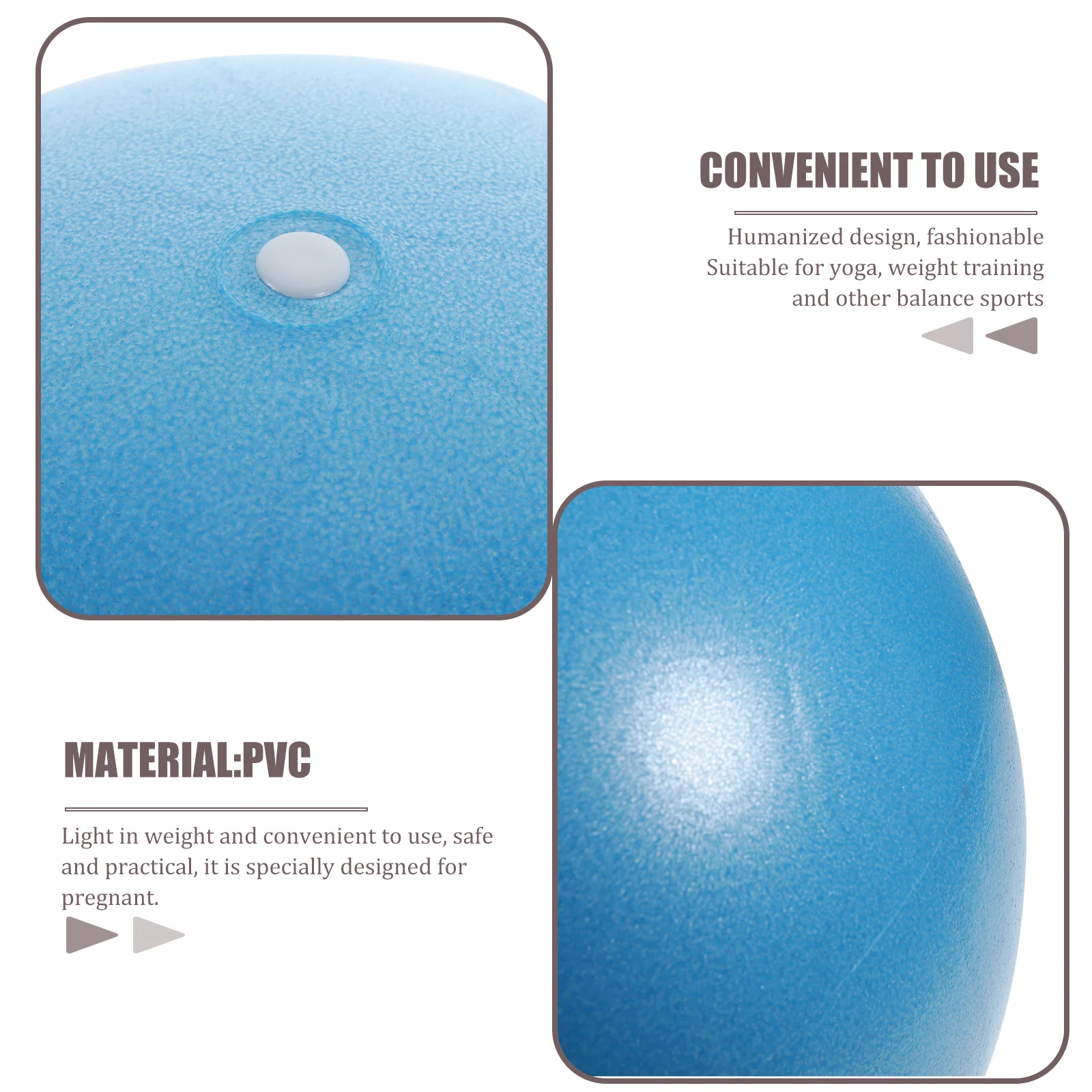 

9 Inch Fitness Ball Pilates Yoga Exercise Core Stability Home Workout Gym Physical Therapy Nonslip PVC Ball for Pregnancy