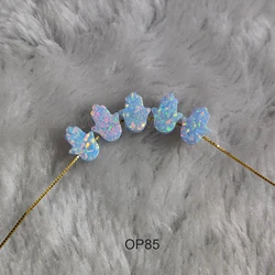 20/50pcs Hamsa Hand Beads for Jewelry Making 8x10mm Opal Fatima Hand Beads for Crafting