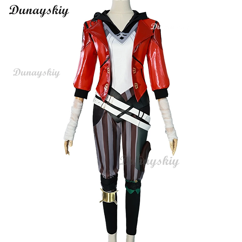 لعبة LOL Arcane Vi أزياء تنكرية Piltover Enforcer الزي Vi الزي الرسمي للنساء كرنفال الهالوين لعب الأدوار الدعائم حسب الطلب