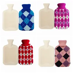 Hot Water Bag Hot Water Bottle 2 Liter with Knit Cover - Great for Cramps, Pain Relief & Cozy Nights - Water Heating Pad - Feet