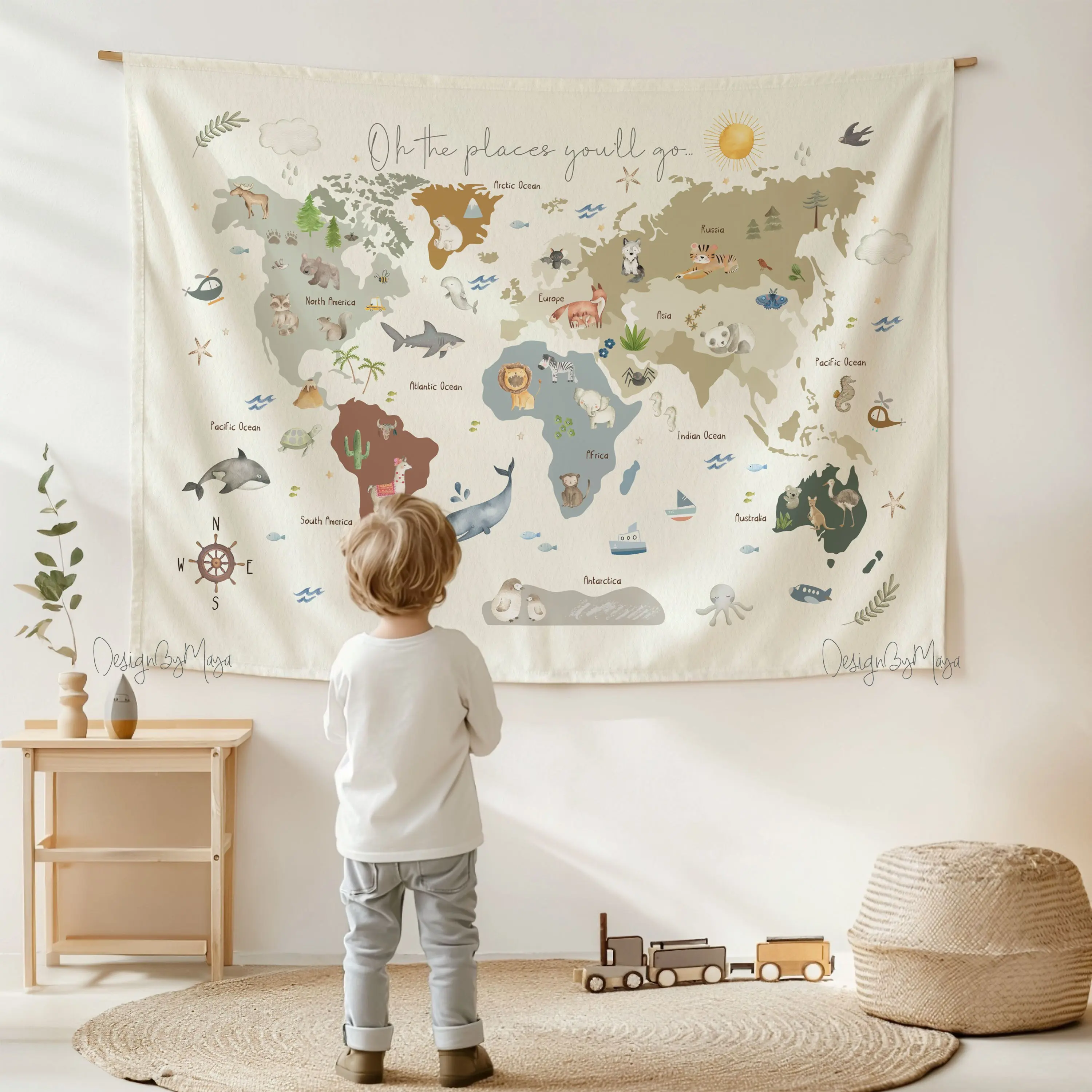 Weltkarten-Wandteppich: Kinderzimmer-Dekoration Spielzimmer-Wandkunst Wanddekoration Heimdekoration Raumdekoration Wanddekoration Bestes Geschenk