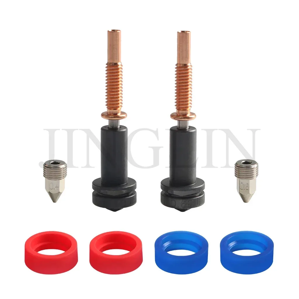 ترقية تدفق عالية 0.6/0.4 مللي متر فوهة صلابة الصلب/النحاس/التيتانيوم/TC4 فوهة المواد/كسر الحرارة في وحدة واحدة ل REVO Hotends