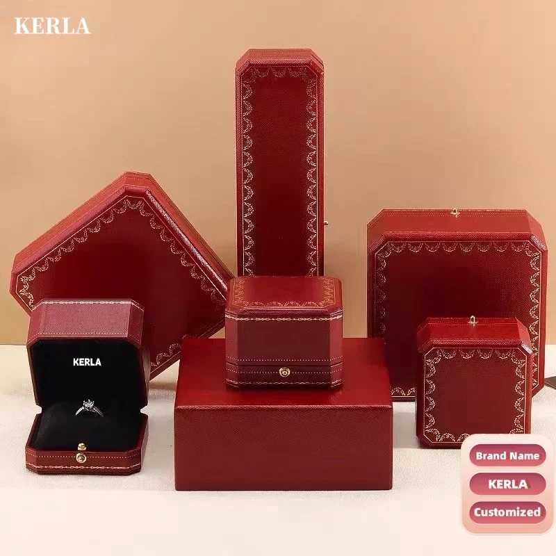 Customized KERLA Band Name Jewelry Packge Case Ring Roman Digital Necklace Love Bracelet Octagonal Storage Red Watch Box 904L