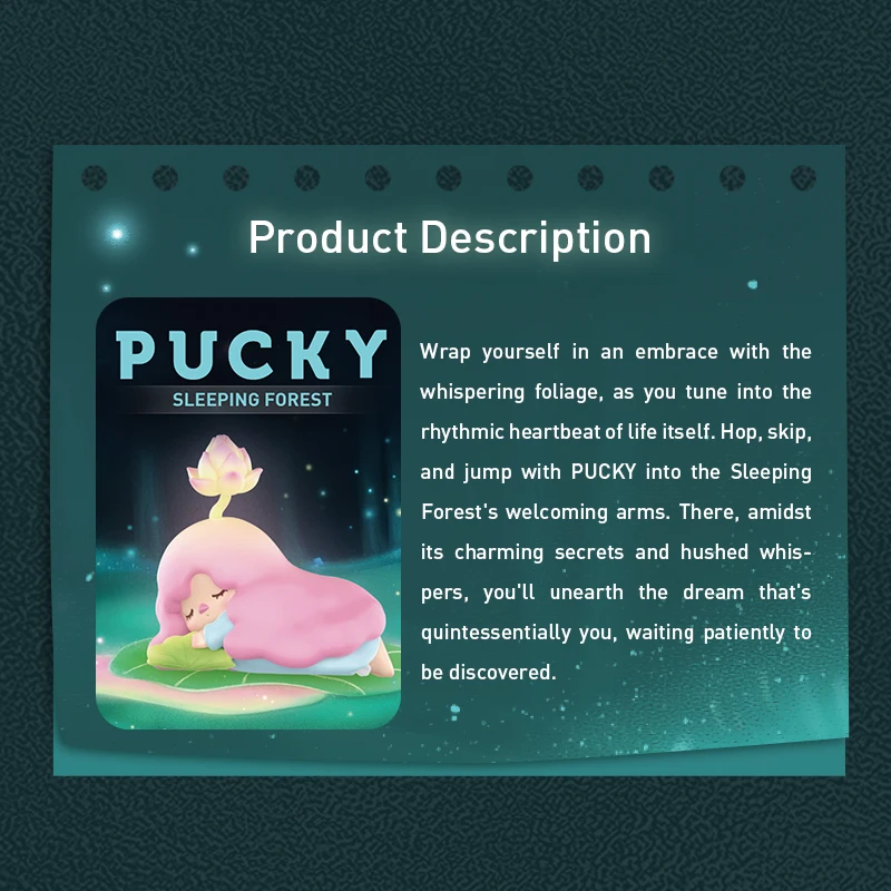 POP MART Pucky Sleeping Forest Série Mystery Box, Action Figure, Blind Box, Toy Art bonito, 1pc, 9pcs
