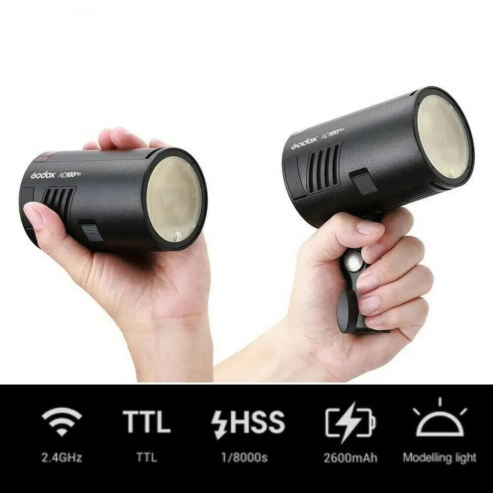 Godox AD100Pro Ttl Outdoor Flash 100Ws Ttl 2.4G Hss 1/8000S Pocket Flash Strobe Licht Met Lithium batterij 360 Full Power Flashe