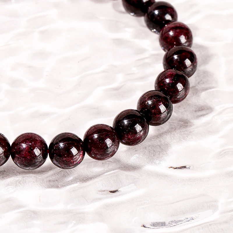 1A Natural Garnet Bracelet Deep Red Round 4mm Beads Stretch Bangle for Women Healing Crystal Jewelry Gift
