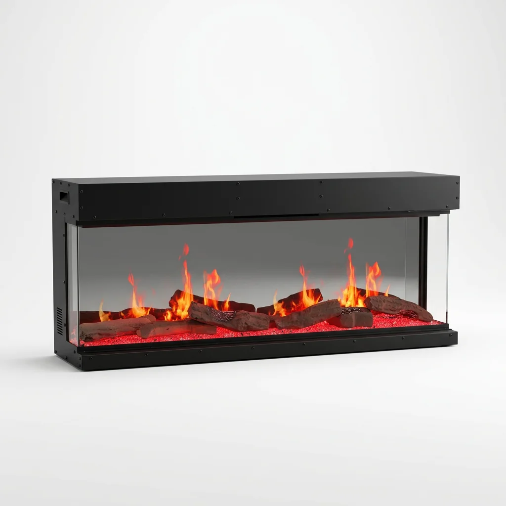 Newest Product 3-Sided Electric Fireplace LCD Display APP Control