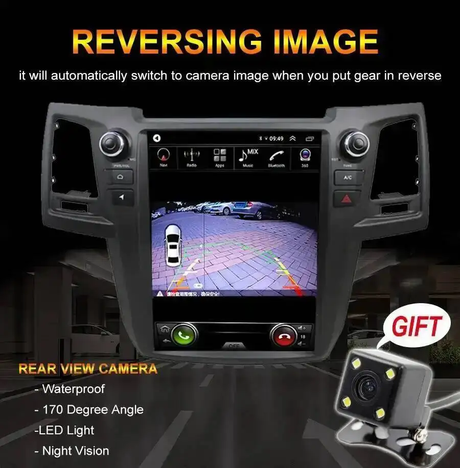 Vertikaler Bildschirm GPS CarPlay Audio Multimedia Video Player Navigation Autoradio für Toyota Fortuner Hilux Revo 2005-2014 Android – Detail 26