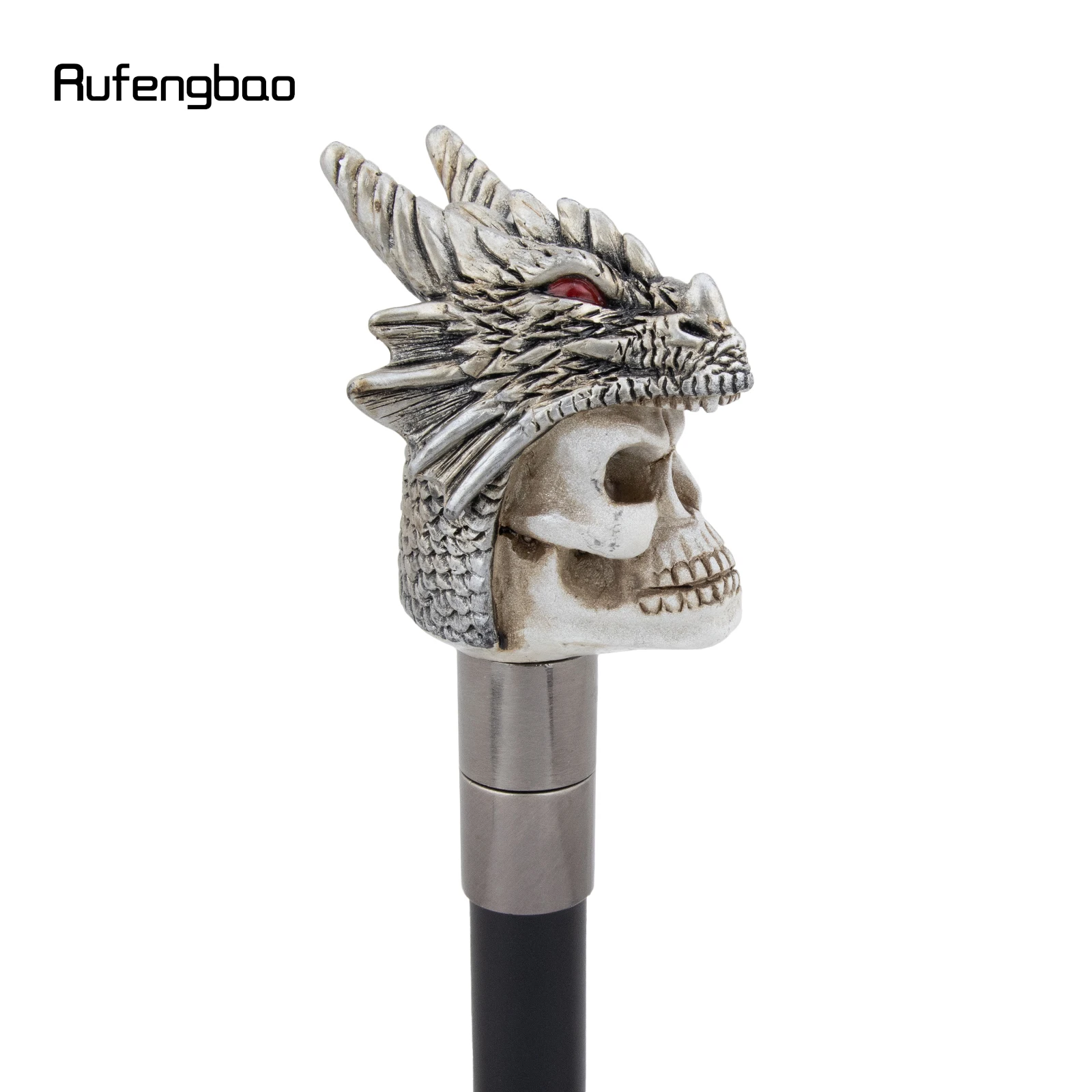 Silver Resin Skull Dragon Head Walking Cane Fashion Decorative Steel Stick Gentleman Elegant Cosplay Cane Knob Crosier 94cm view 6