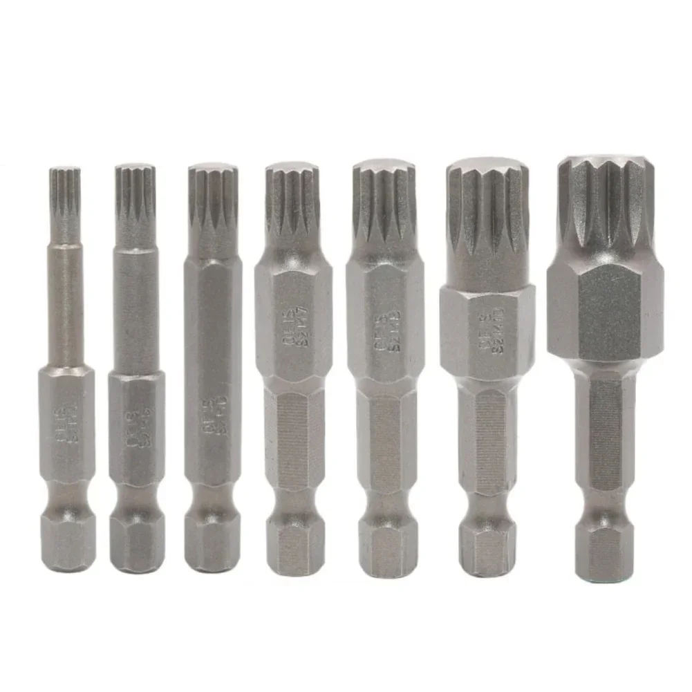 Punta per cacciavite Torx a 12 punti da 50 mm Punta per cacciavite magnetico con codolo esagonale da 6,35 mm M5 M6 M7 M8 M10 Utensili elettrici per