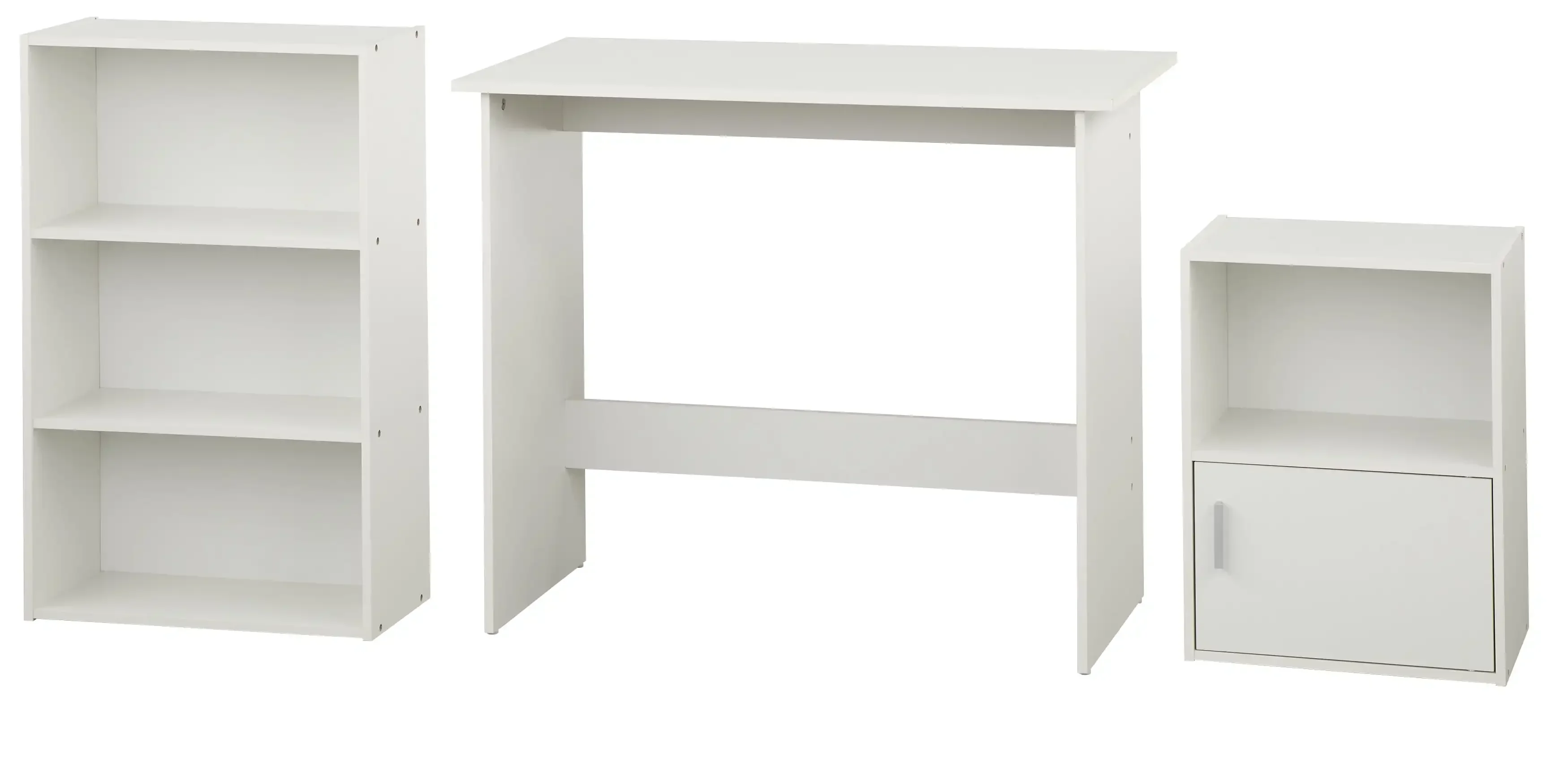 

Soho 3 Piece Office Collection with Desk, Bookcase and Storage Cube, White Finish