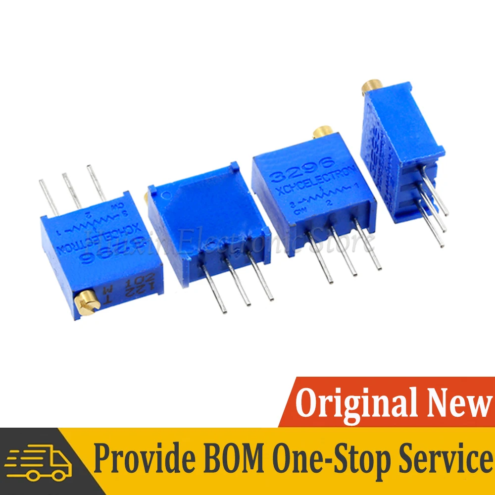 10pcs 3296 Potentiometer ชุดความแม่นยําสูง 3296W ตัวต้านทานตัวแปร 10R-1M 50R 100R 200R 500R 1k 5K 10K 20K 50K 100K 200k 500k