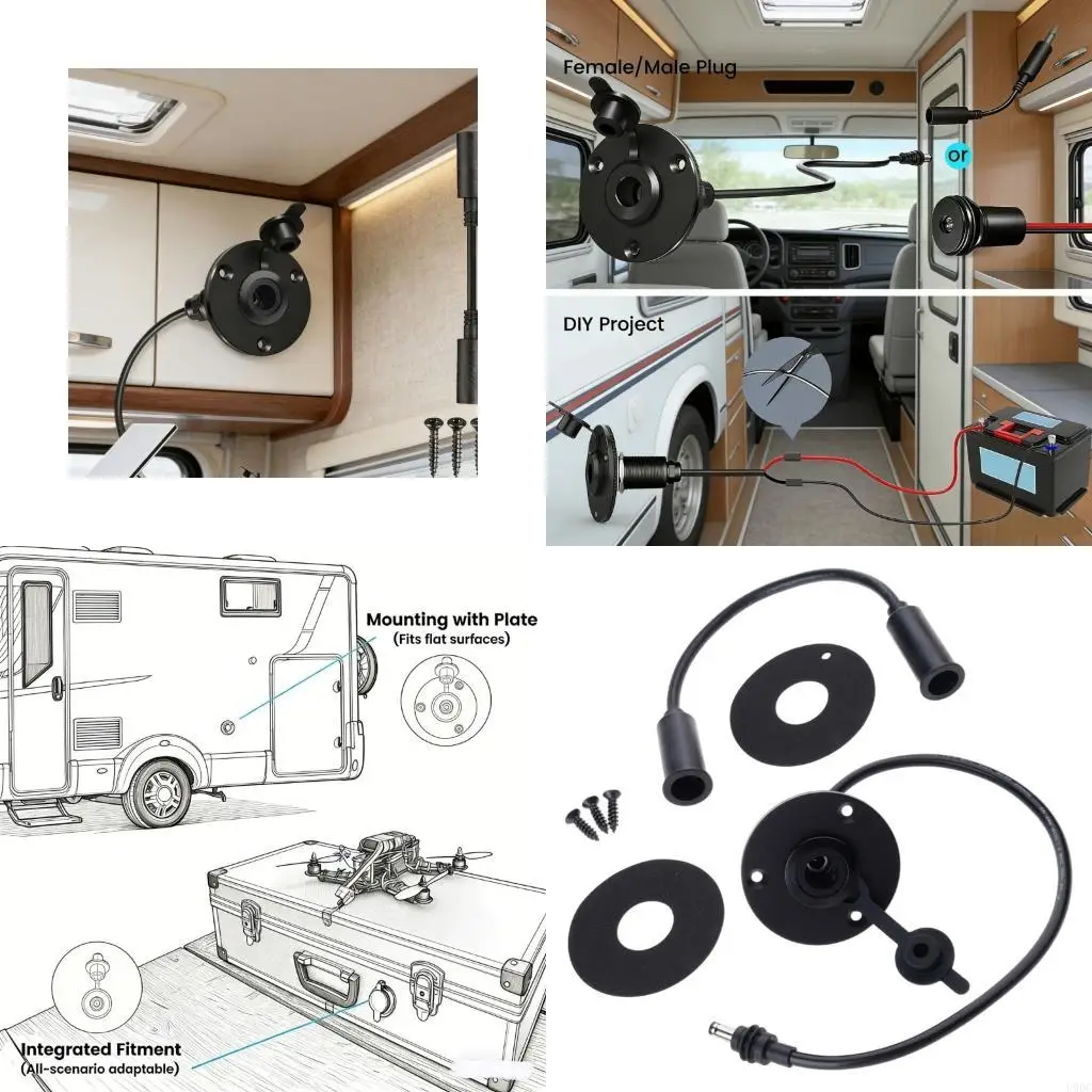 passagem-a-prova-d'agua-montagem-painel-55x21-femea-tomada-parede-adaptador-conector-energia