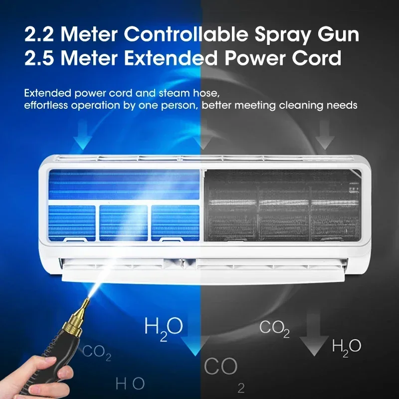 Steam Cleaner High Temperature Sterilization Air Conditioning Kitchen Hood Home /Car Steaming Cleaner US Plug /EU Plug 2500W