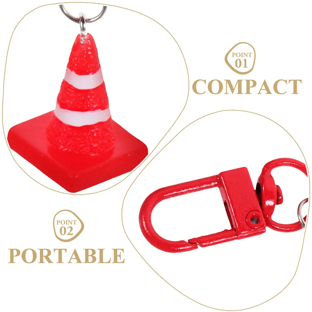 

10pcs Road Cone Keychain Pendant Resin Traffic Cone Charm Diy Hanging Decor For Bag Key Phone Party Decoration