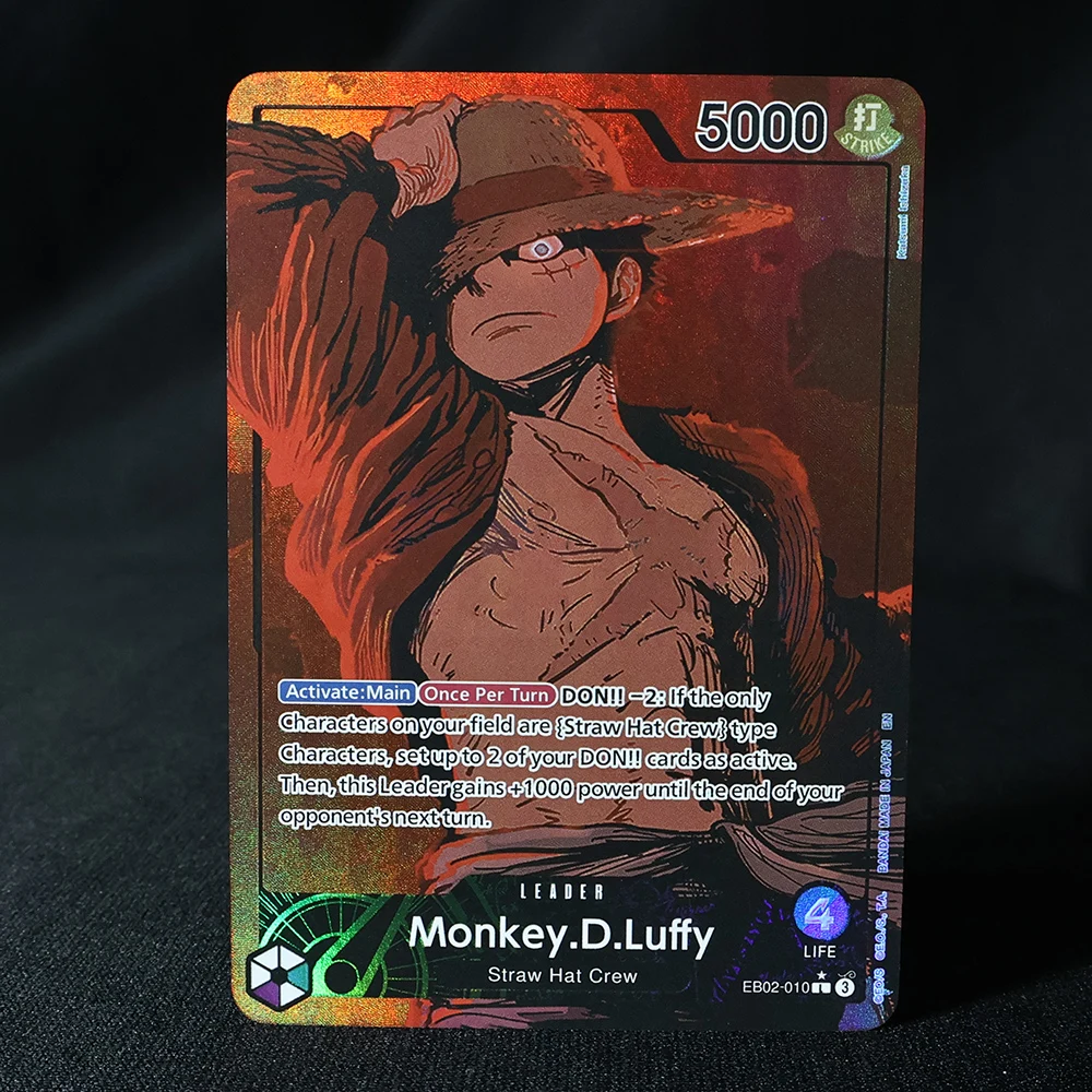 

English Version Anime One Piece OPCG Laser frosted Game Cards Luffy Uta Enel Poster Replica Japanese Game Anime Collection Cards