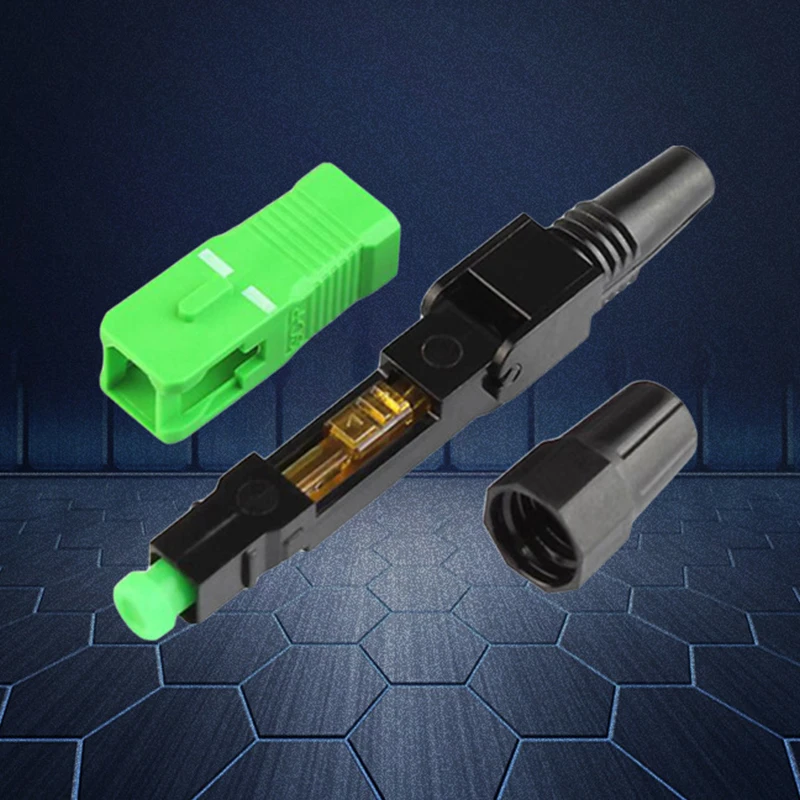 10pcs SC APC Fiber Optic Fast Connector Single Mode Fiber Optic Adapter FTTH Fiber Quick Connector Field Assembly