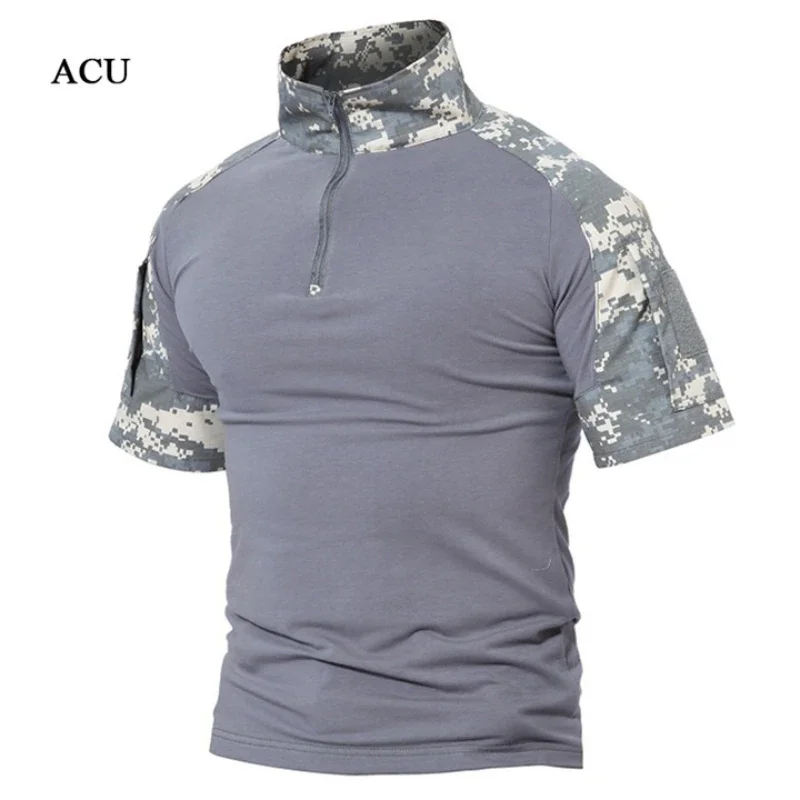 Tactical T-Shirts Men Sport Outdoor Tee Quick Dry Short Sleeve Shirt Hiking Hunting Combat Men Clothing Breathable