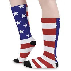 American USA Flag Print Stockings July 4th Graphic Funny Socks Winter Anti Sweat Socks Women Men Cycling Soft Socks