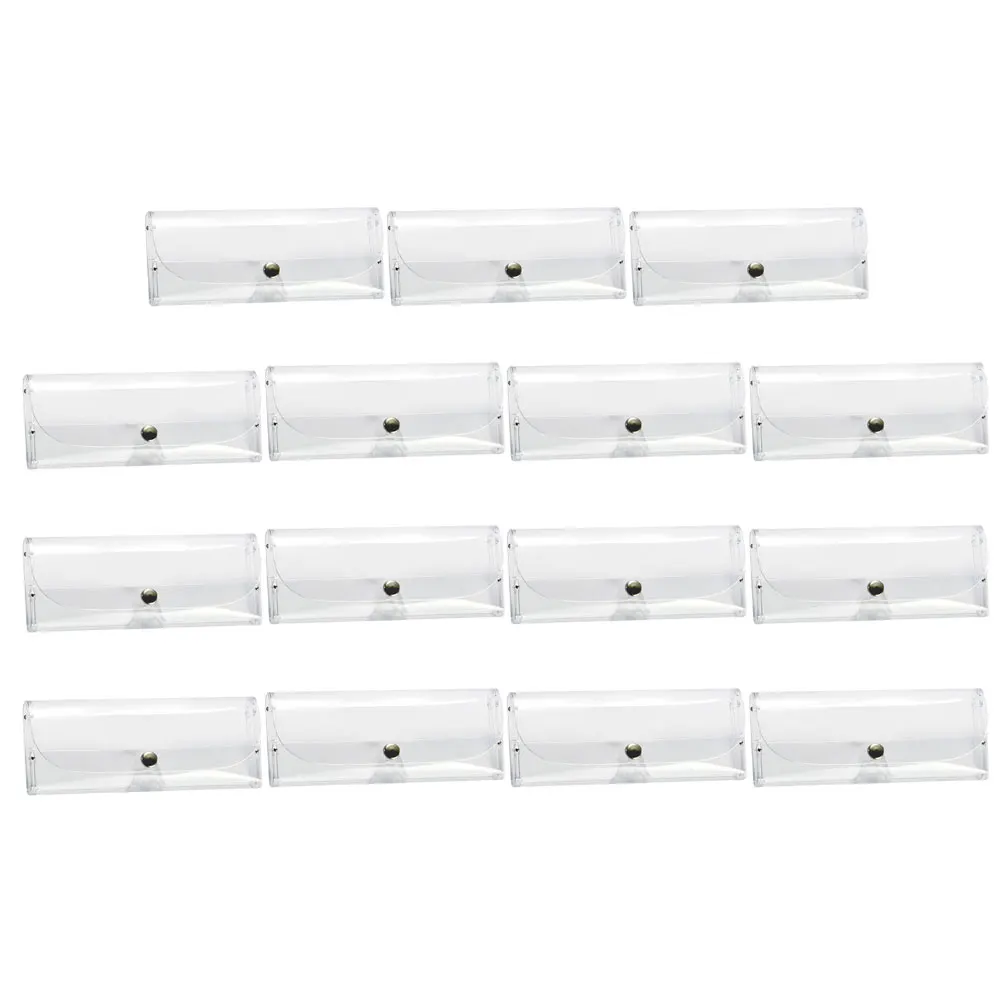 

15 Pcs Glasses Case for Sunglasses Pouch Clear Portable Travel Eyeglasses Organizer Eyewear Cases Button