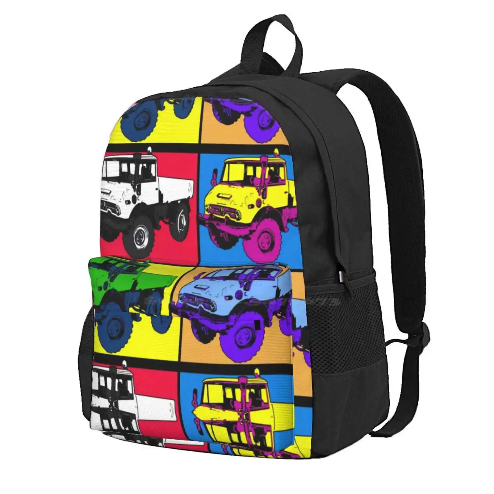 Unimog Popart Hot Sale Schoolbag Backpack Fashion Bags Unimog Automotive Monster Truck Vector Retro Vintage Old School Cool