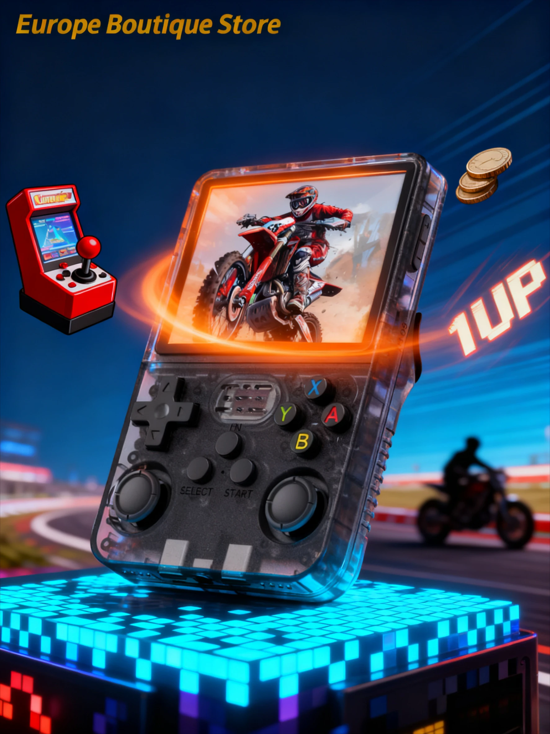 وحدة تحكم ألعاب كلاسيكية R36S مع نظام ARKOS لألعاب الفيديو بطاقة واحدة وحدة تحكم ألعاب محمولة باليد هدية للأطفال 3.5 بوصة #1