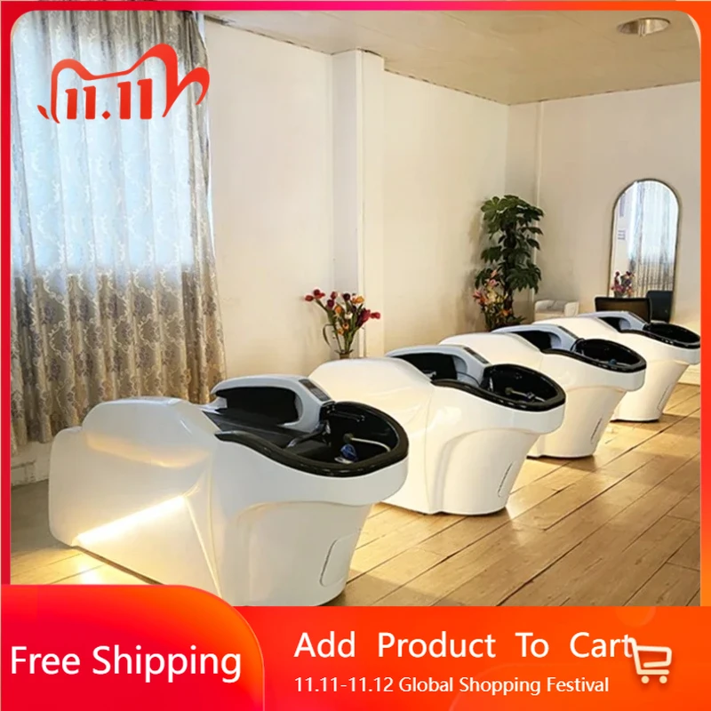 

Italian Luxury Shampoo Bed Professional Hairdresser Washing Makeup Shampoo Chair Spa Water Therapy Cama Champú Rendy Furniture