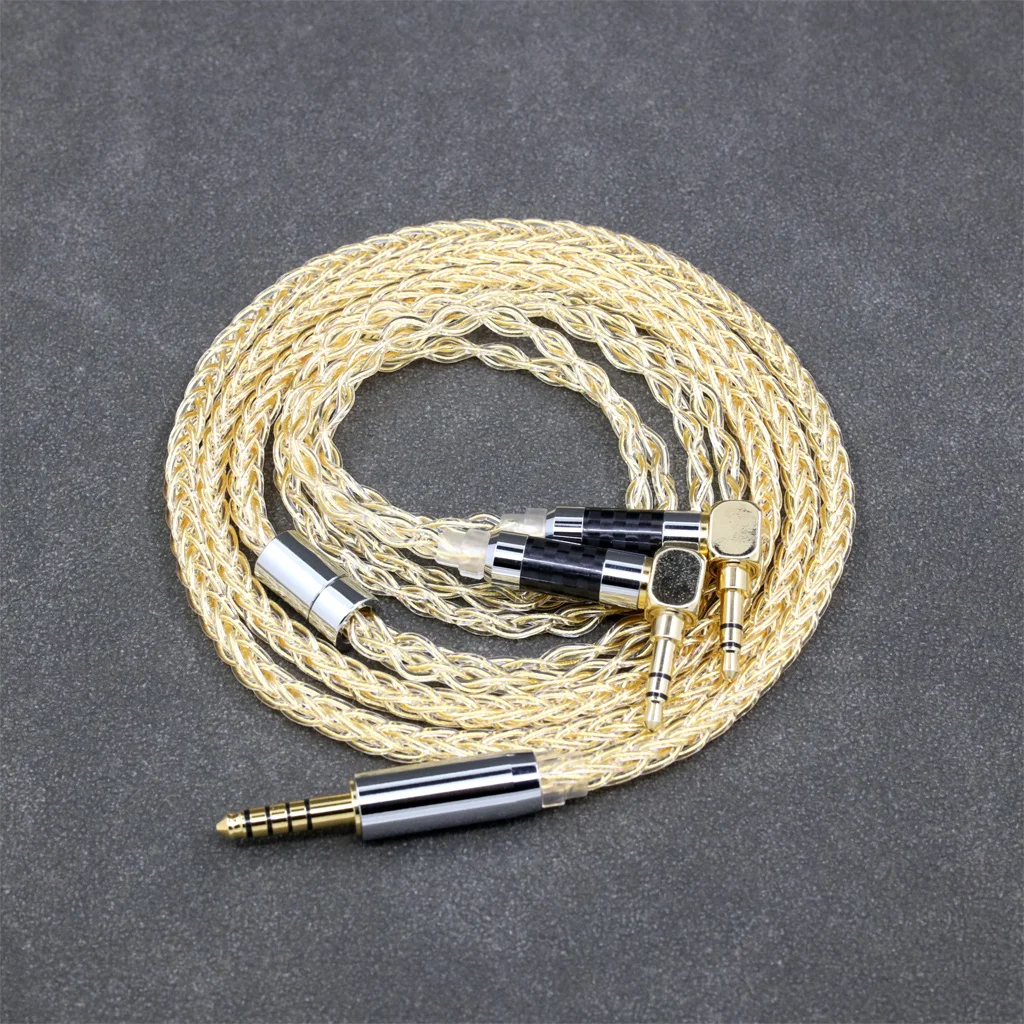 8 Core 99% 7n الفضة النقية 24k مطلية بالذهب سماعة كابل ل Verum 1 واحد سماعة الرأس L شكل 3.5 مللي متر دبوس LN 008806
