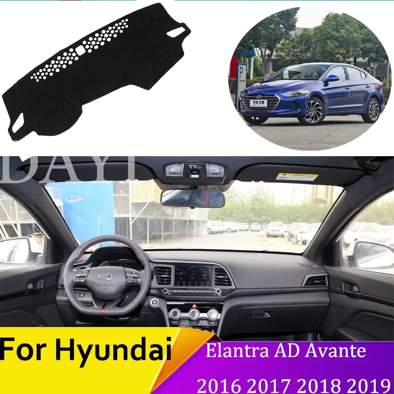 

Противоскользящий коврик для приборной панели Hyundai Elantra 2016, 2017, 2018, 2019, AD Avante, внутренняя защита от солнца, противоскользящие автомобильные аксессуары