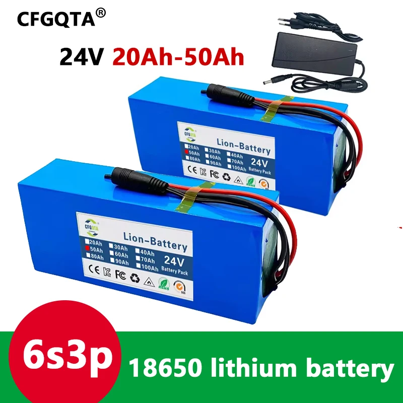 24V 30Ah 6s3p 18650 Lithium-Akku 24V 30000mAh Lithium-Ionen-Akku-Pack + Ladegerät