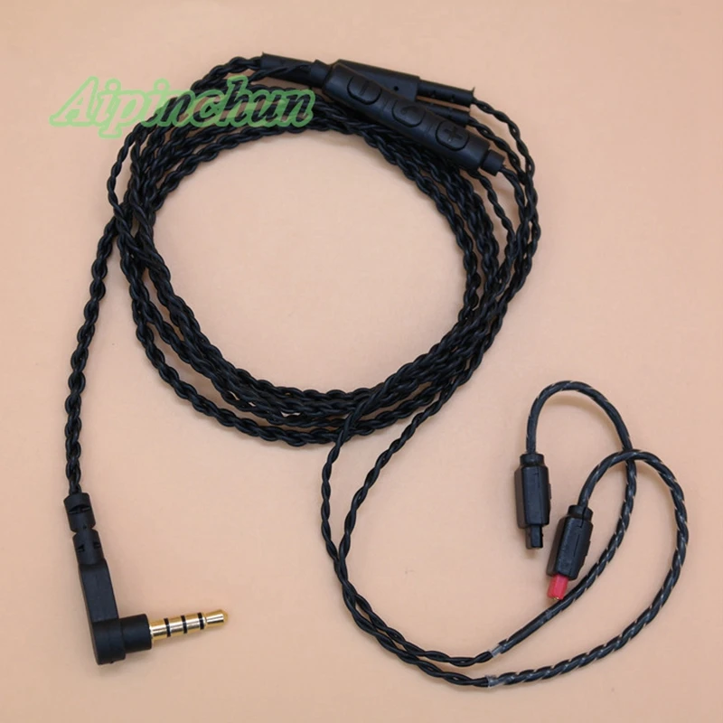 Aipinchun-Cable de repuesto para auriculares, Conector de 4 polos de 3,5mm, controlador de micrófono, para Audio Technica ATH-IM04 IM03 IM02 IM01 IM50 IM70