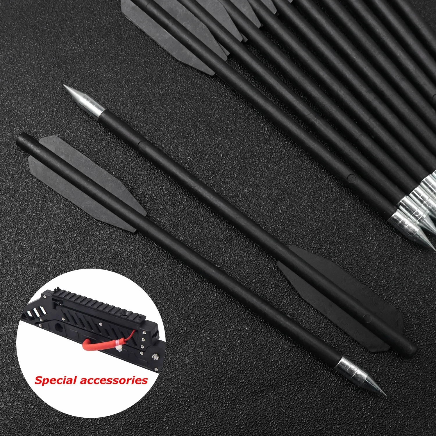 

12PCS Black Dart Set Rubber Band Slingshot Special Accessories
