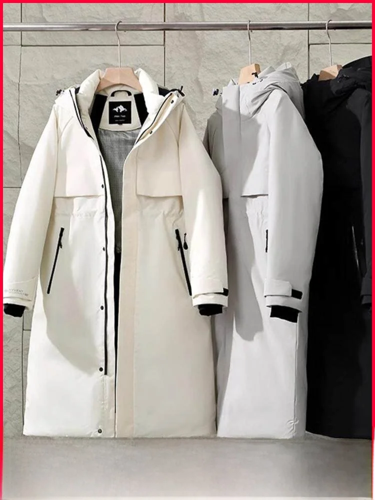 

Ding u Import Export 90 Goose down Long Hooded Ultra Cold Resistant Women's Puffer Jaet Windproof Waterproof All Weather