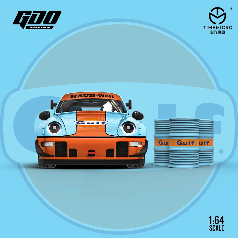 TM TimeMicro GDO 1:64 RWB 993 GULF Diecast Model Car Kids Toys Gift
