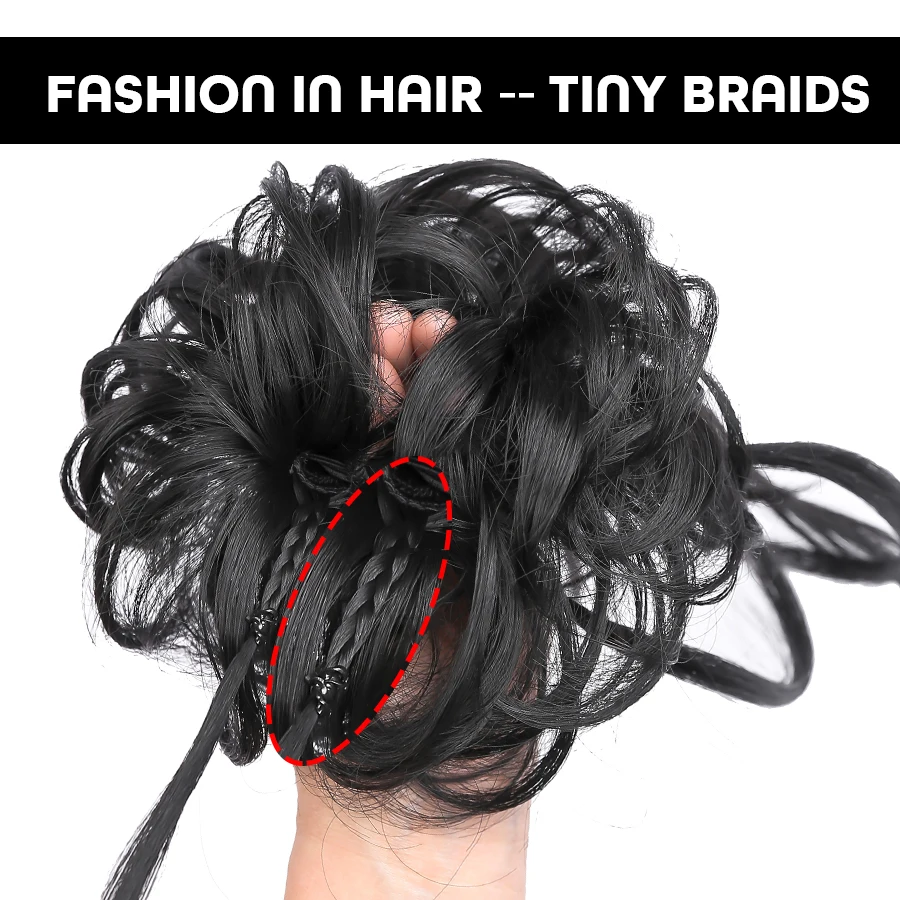 Messy Hair Bun Hair Scrunchies Extension Curly Wavy Messy Synthetic Chignon For Women Updo Hairpiece Hair Accessories For Women