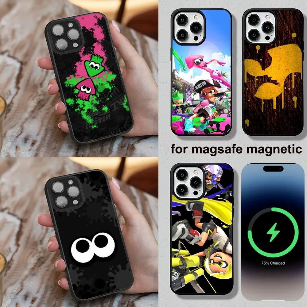 Game S-Splatoon Phone Case For iPhone 16,15,14,13,12,11,Plus,Pro,Max,Mini Soft Magesafe Magnetic Wireless Charge