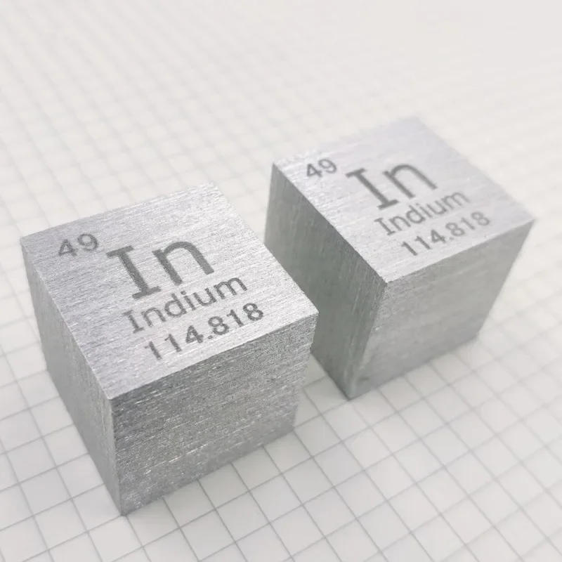 25.4mm Indium Metal Cube For Element Collection Hobbies Desktop Ornament Home Decoration Exhibition