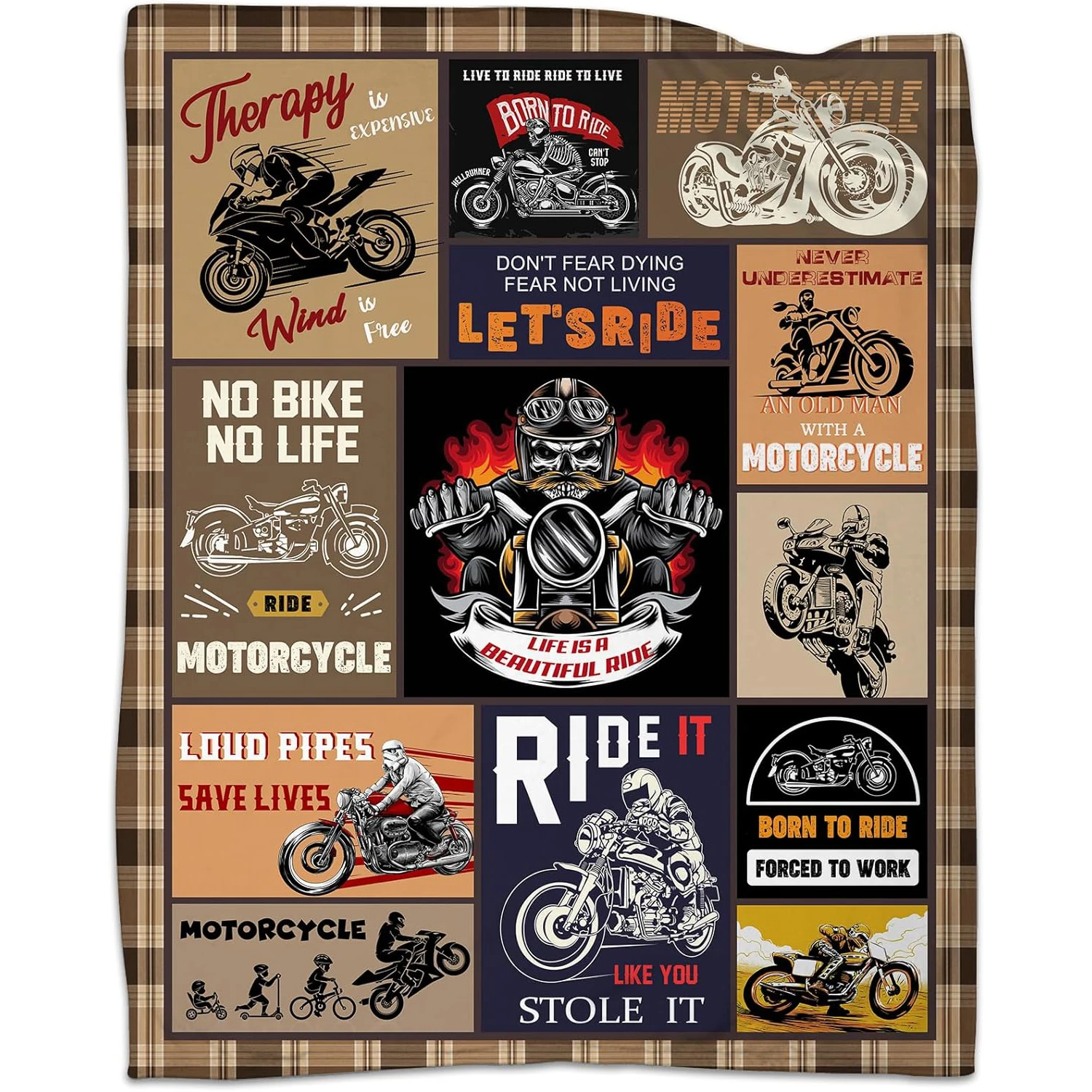 Motorcycle Blanket Gifts Blankets for Motorcycle Lovers Blanket Motorcycle Gifts for Men