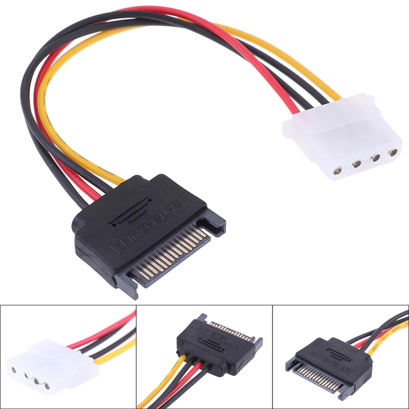 {NN72} SATA TO IDE Power Cable 15 Pin SATA Male To Molex IDE 4 Pin Female Cable Adapter