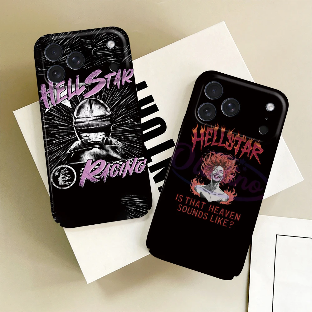 Fashion Graffiti H-H-Hellstars Phone Case For iPhone 17 16 15 14 13 12 11 E Plus Pro Max Mini Glossy HD Hard Cover Film Shell view 5