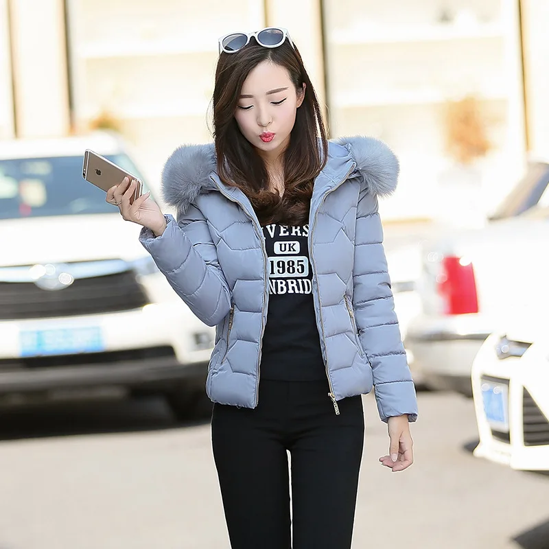 겨울 신상 솜옷 여성용 솜옷 짧은 털 칼라 솜옷 보온 솜옷