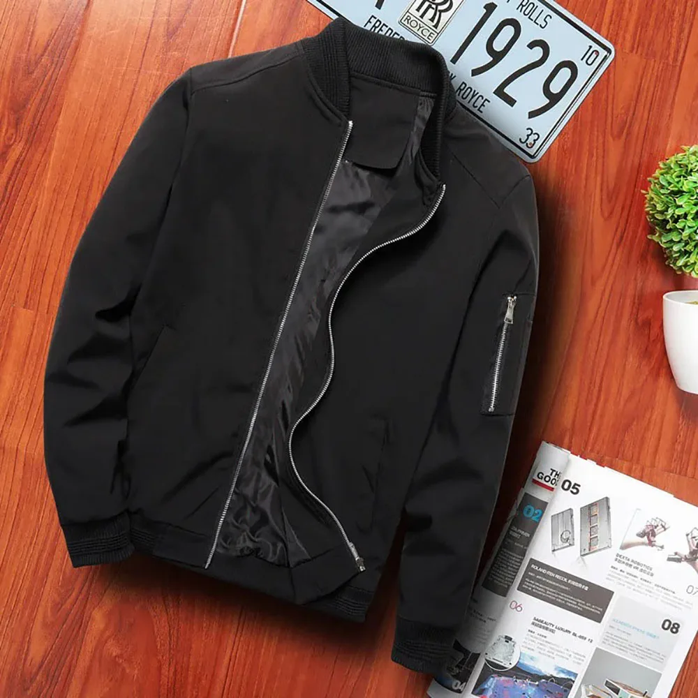 

Spring Autumn Men's New Casual Jacket Outdoor Sports Slim Fit Breathable Windproof Stand Collar Jackets Male Classic Outwear